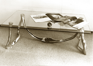 TABLE BASSE SCULPTURE EN BRONZE