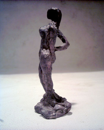 petit nu en bronze femme debout dehanchée