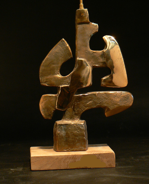 lampe originale, creation d'artiste en bronze