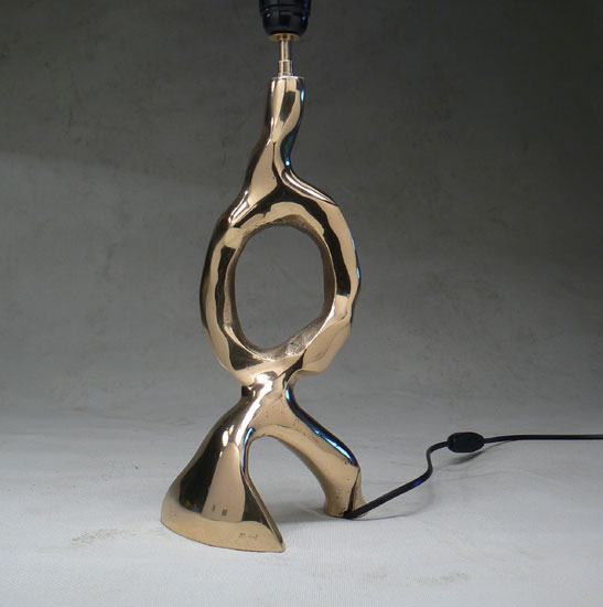 lampe michel en bronze poli objet sculpture issue de la gamme de Michel Jaubert annees 70 -80  