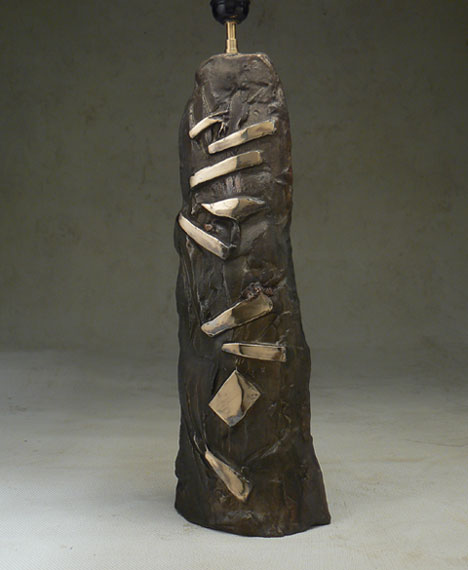 grande lampe en bronze lape sculpture imposante