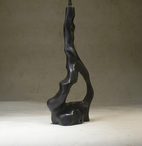 lampe sculpture en bronze patiné creation 2013,art utile design sculpture